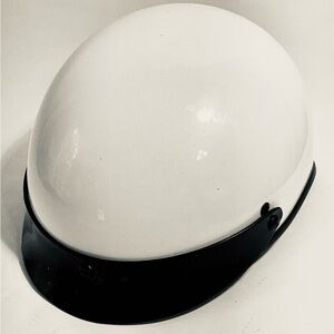 Sleek White and Black Helmet